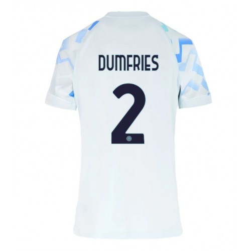 Stroje piłkarskie Inter Milan Denzel Dumfries #2 Koszulka Wyjazdowej dla damskie 2025-26 Krótki Rękaw